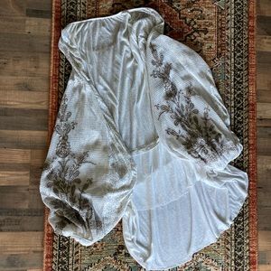 Free People Indigo Dreams Cream/Ivory Top, Size LG